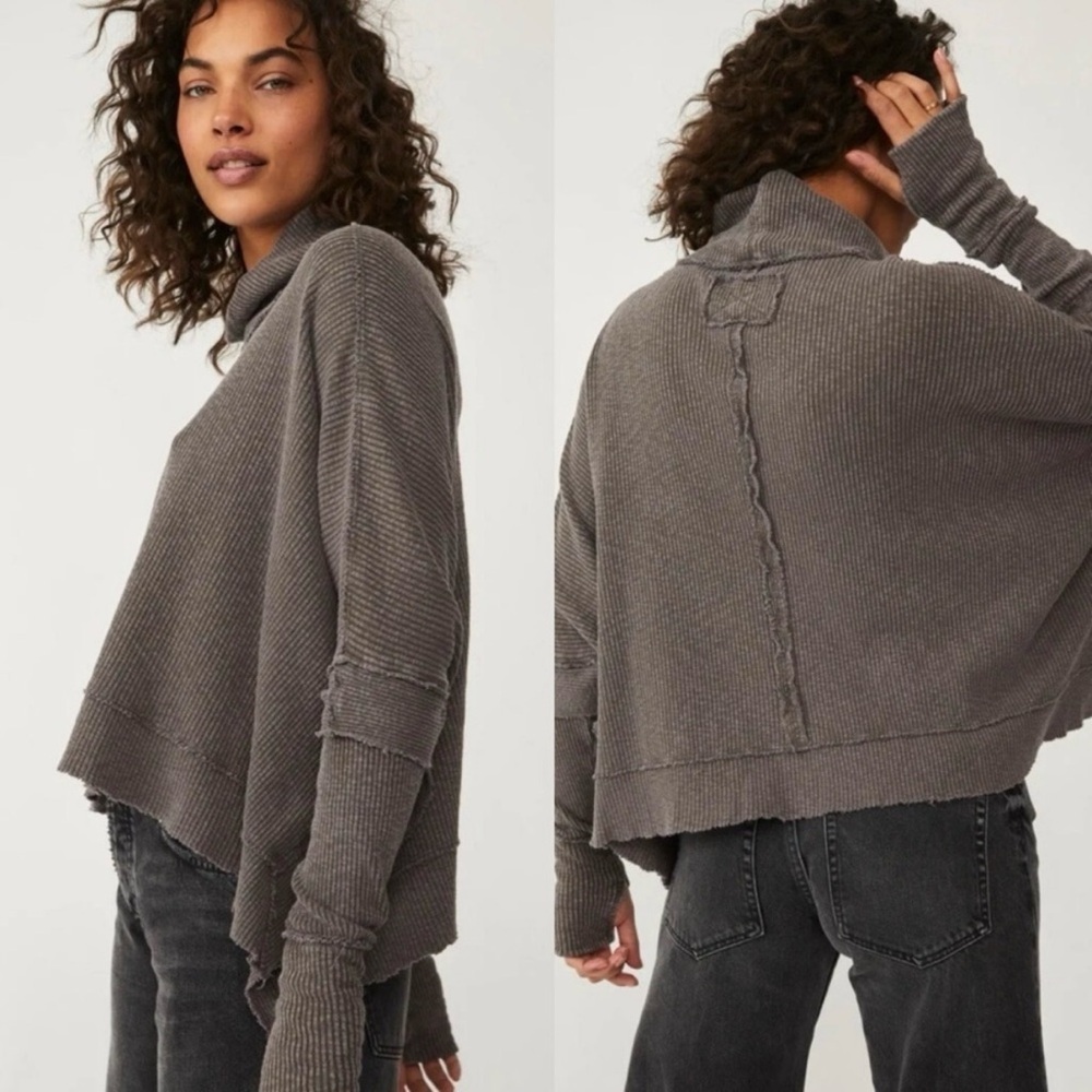 Free People We The Free Moon Daisy Thermal Pullover Sweater Medium
Oversized